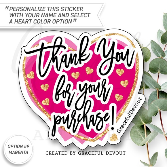 Thank You For Your Purchase! -Sticker 2" (inches)(48ct.) [GD192-48] - Picture 10 of 14